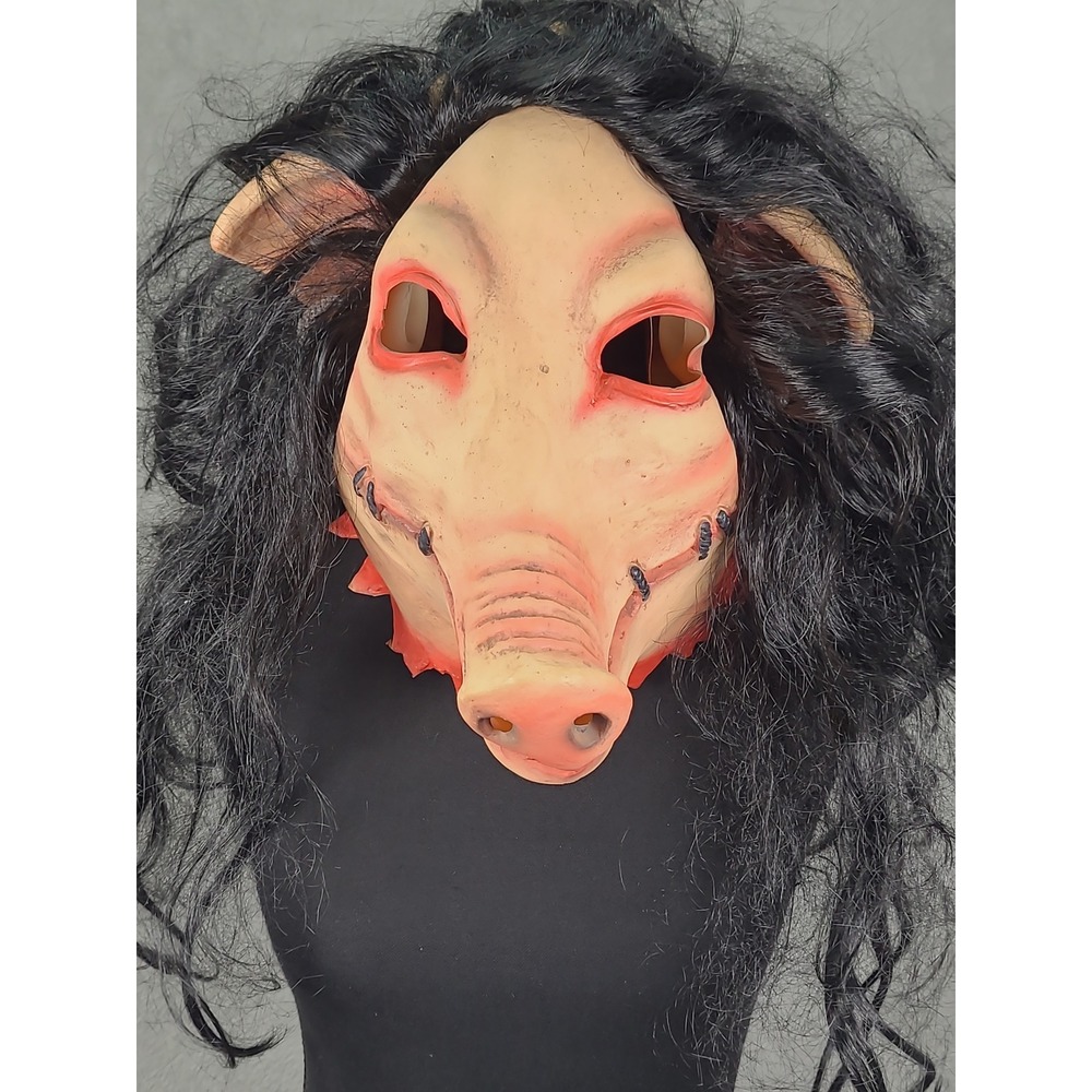 Horror Halloween Costume Latex Black Hair